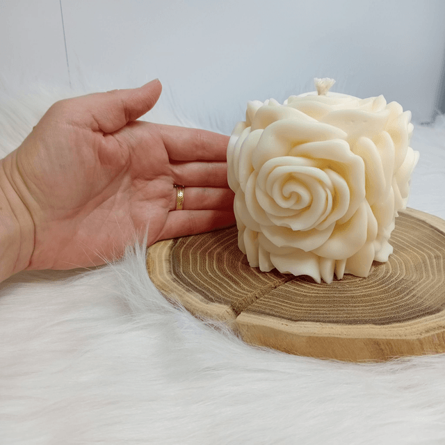 Bougie Décorative Parfumée Naturelle Artisanale "La Vie en Rose" 
