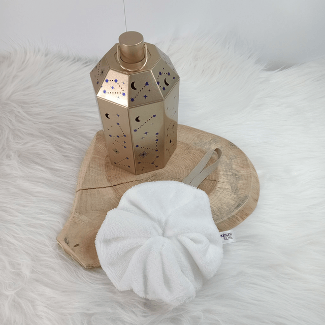 Fleur de douche lavable, réutilisable blanche