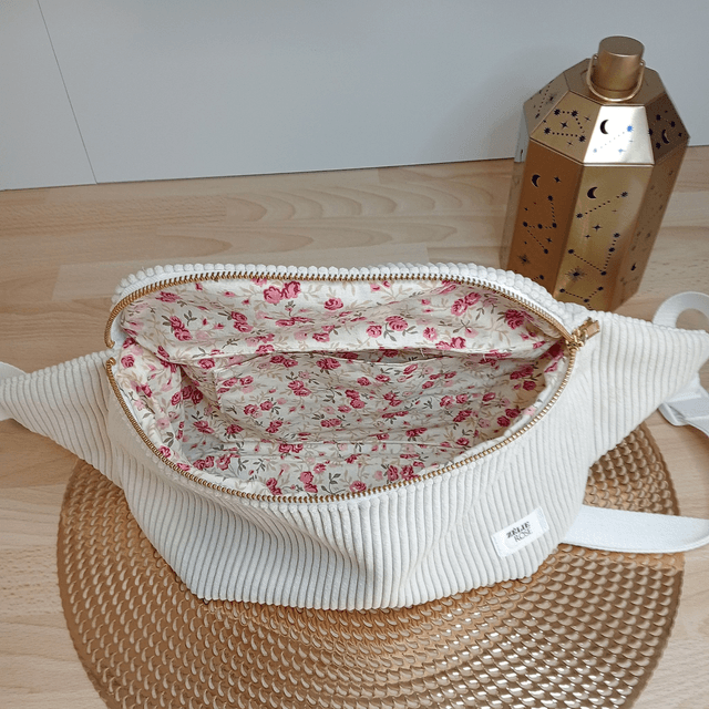 Sac Banane Femme velours écru