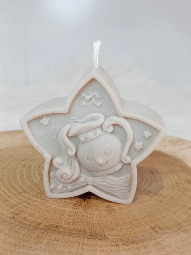 Bougie Décorative Parfumée Naturelle Artisanale "Etoile Astrale" 