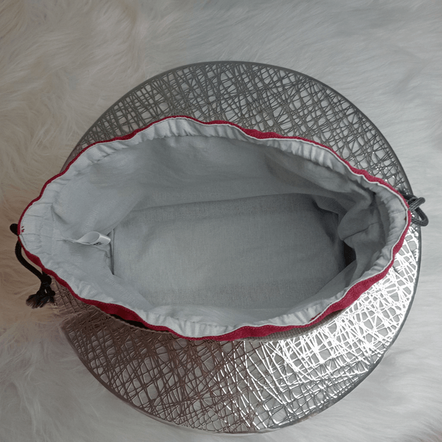 Sac - pochon Femme " rouge et gris"