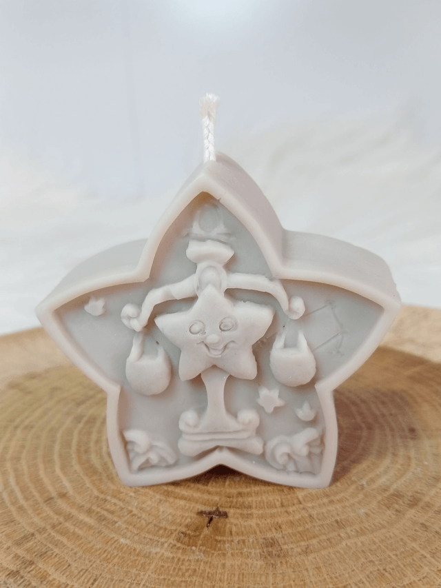 Bougie Décorative Parfumée Naturelle Artisanale "Etoile Astrale" 