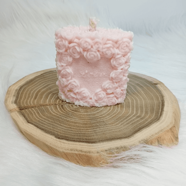 Bougie Décorative Parfumée Naturelle Artisanale Fleurs &quot;Love&quot; 
