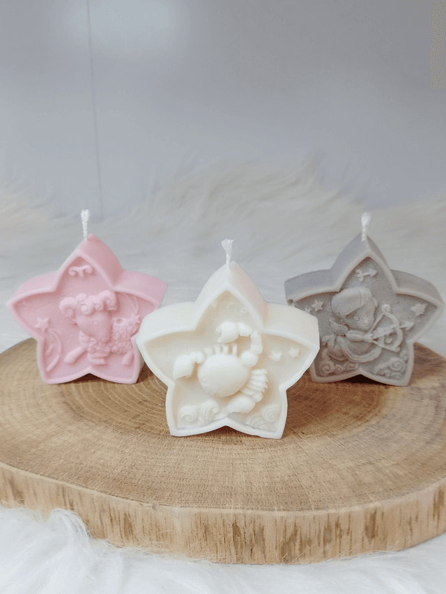 Bougie Décorative Parfumée Naturelle Artisanale &quot;Etoile Astrale&quot; 